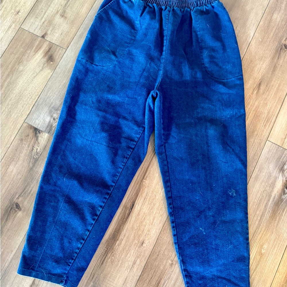 Vintage Liz Baker Sport Denim Easy Pants GUC | Size 20W | Elastic waist pocket